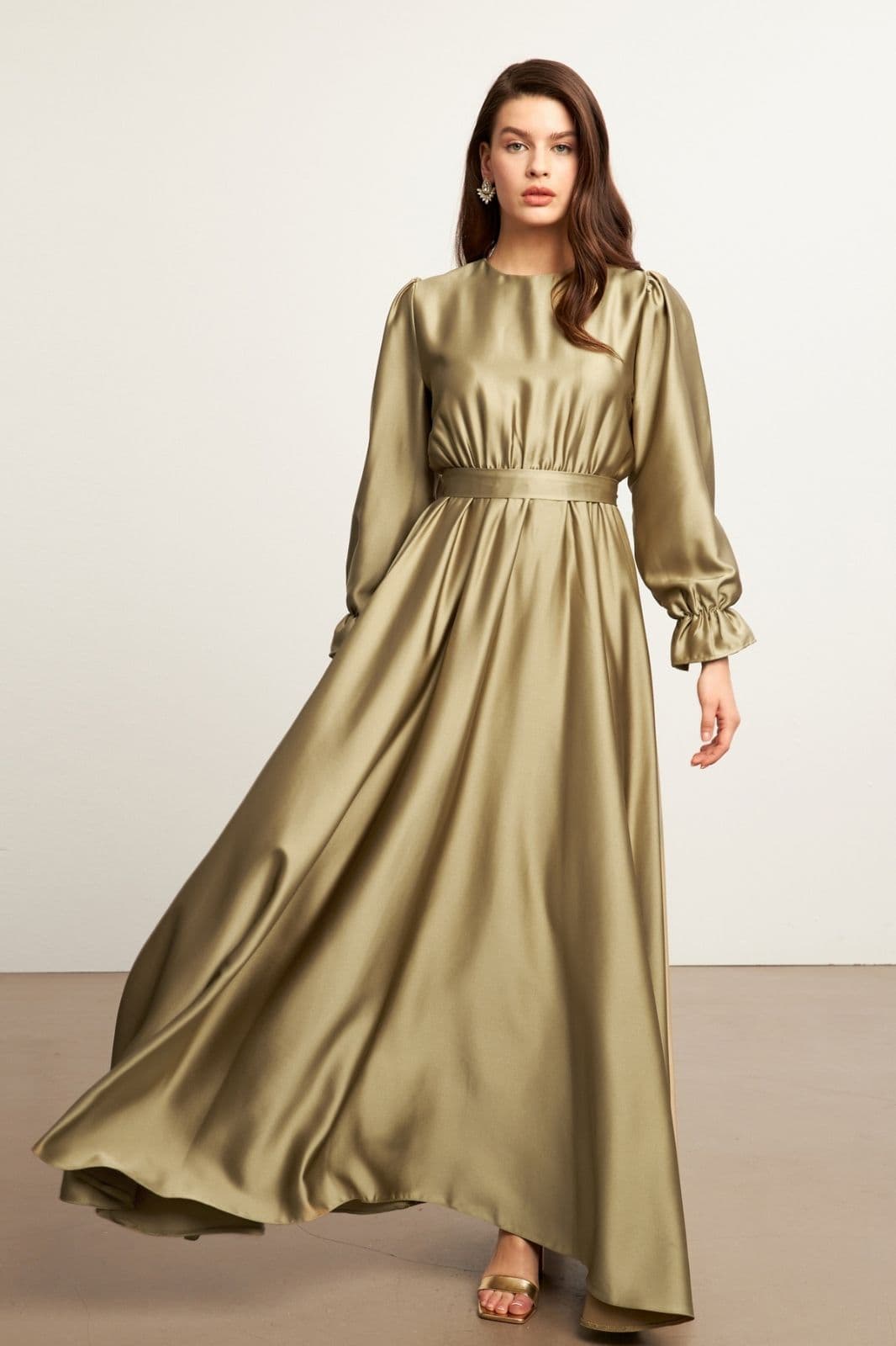 almond green dress Rosalind